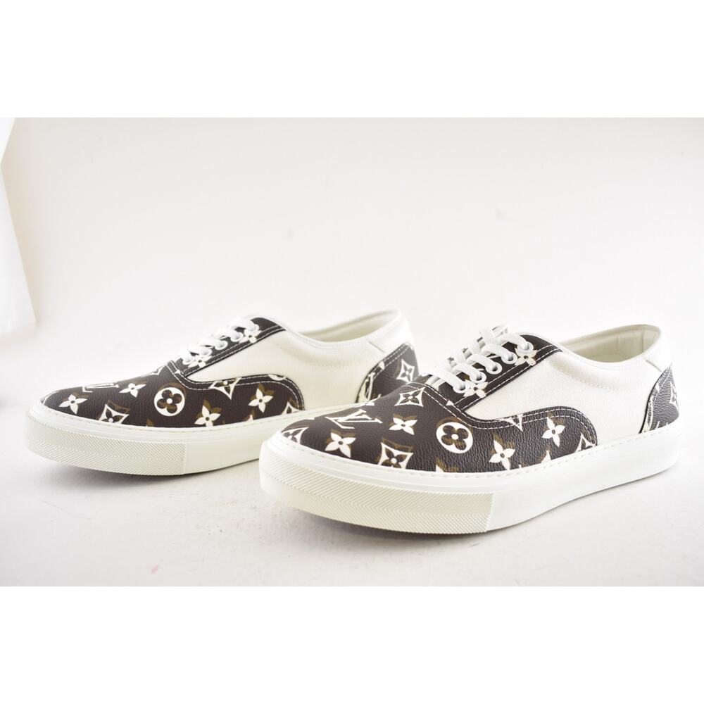 Louis Vuitton Trocadero Richelieu White Monogram Logo Low Sneaker UK 9 US 10 11 - Picture 11 of 14
